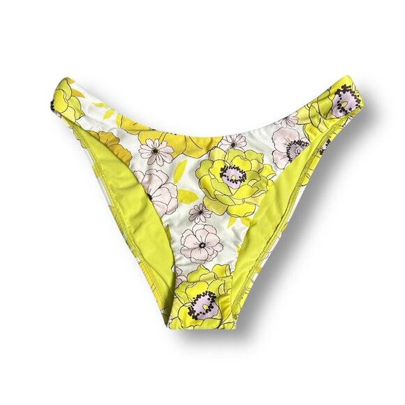 Seafolly US 6 Summer of Love High Cut Bikini Bottom Yellow Floral NWT Swim Pant - Picture 6 of 11